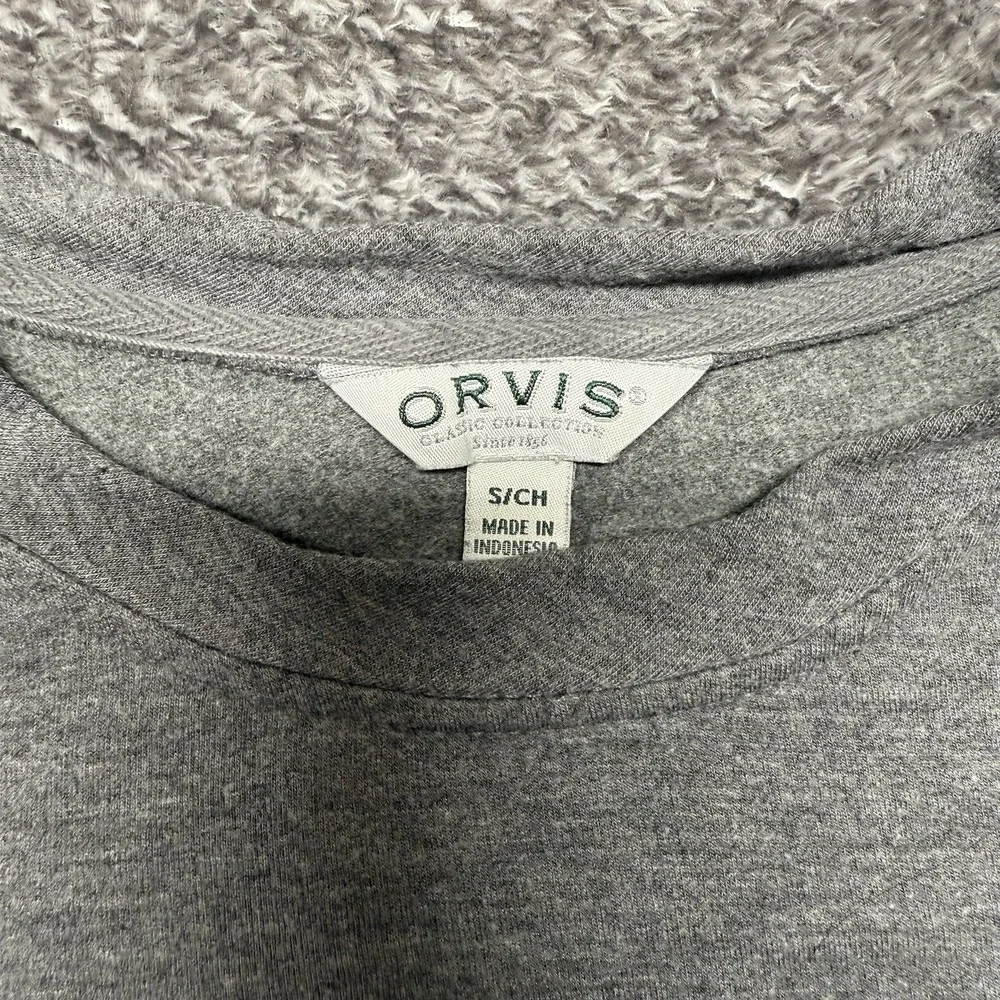 Orvis Shirt Mens Small Gray Long‎ Sleeve Classic Collection Performance Pullover